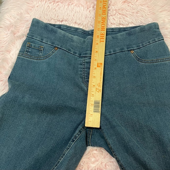 Westbound Medium Wash Blue Pull On Rhinestone Pocket Stretch Jeans Sz 10 Short - Picture 8 of 10